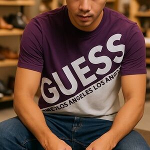 GUESS – Bold Diagonal‎ Logo short sleeve Tee - small